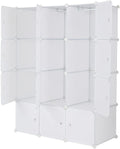 White 12 Cube Plastic Storage Shelves with Hanging Rod C272032