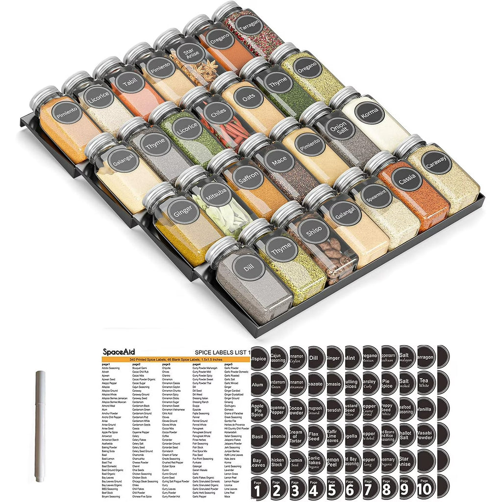 28 Spice Jars 4-Tier Spice Rack Tray Y260108