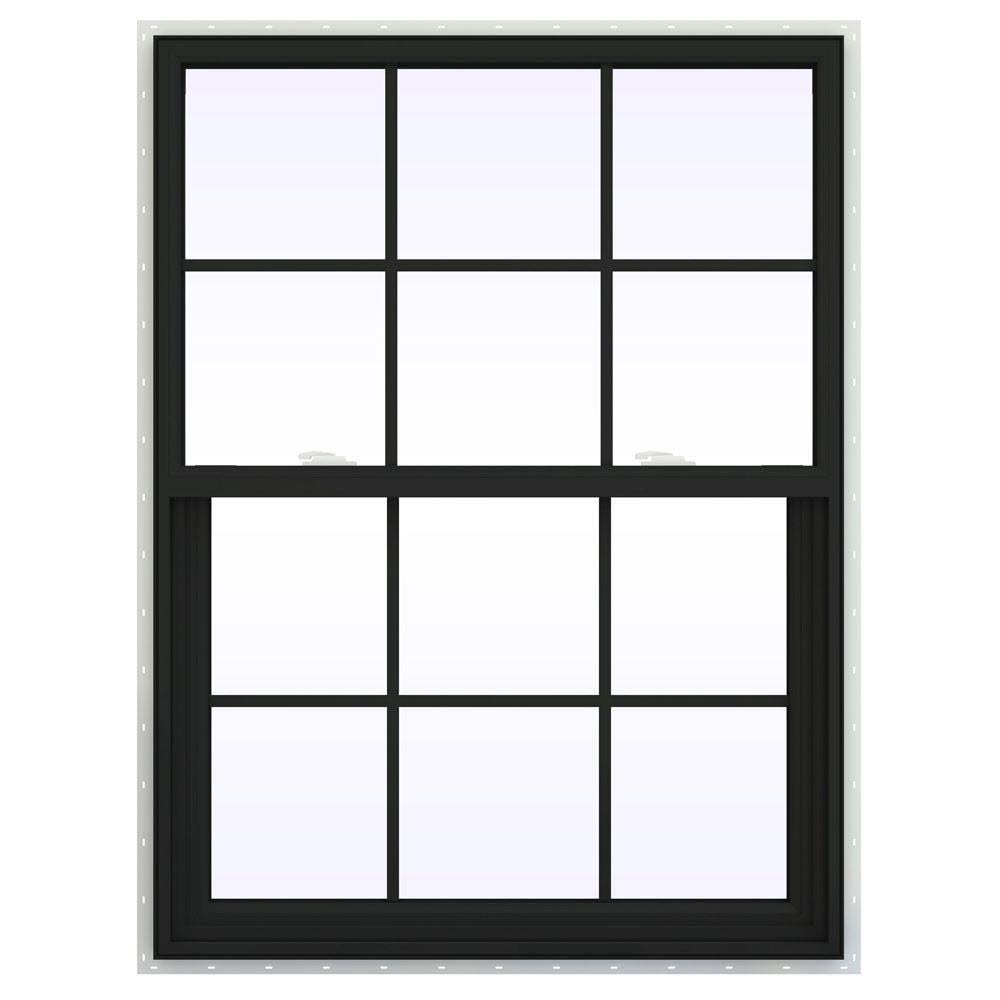 36 in. x 48 in. Vinyl Single Hung Window with Colonial Grids Q454484