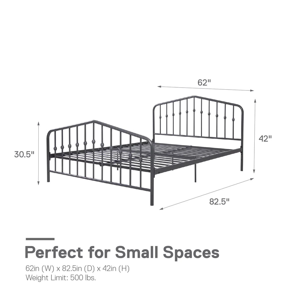Queen Black Metal Bed E92024