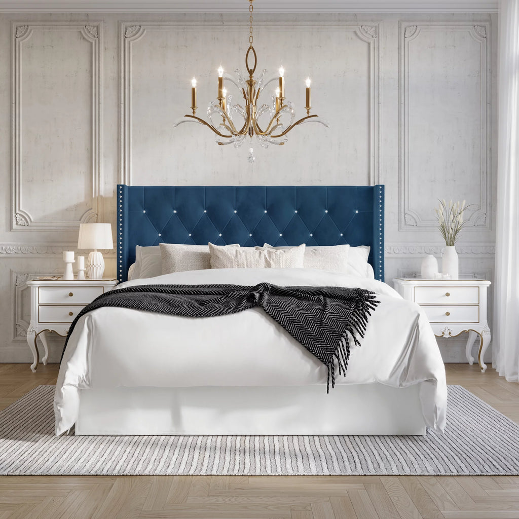 Black Velvet Upholstered Full Bed H96305