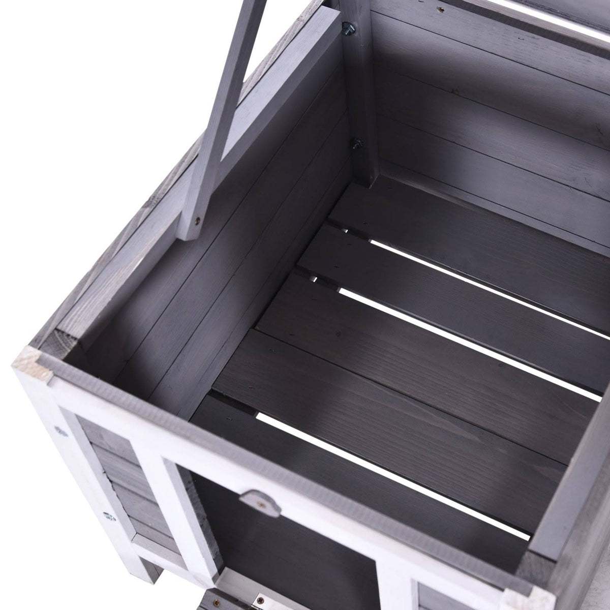 Grey Raised Wooden Pet House K292