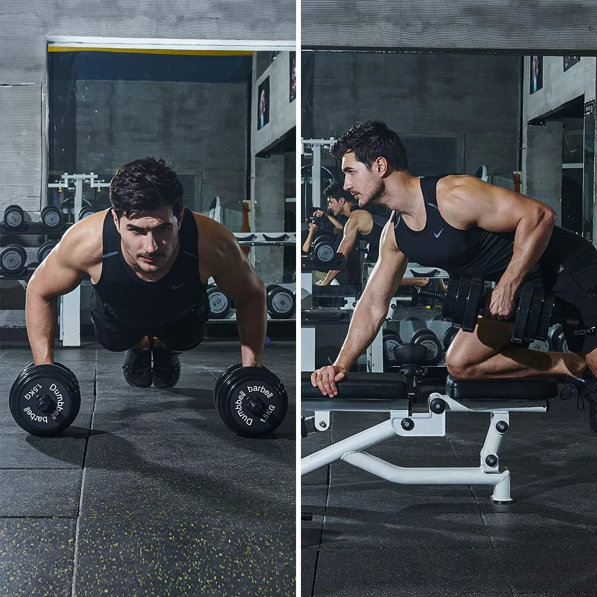 Adjustable Dumbbell Barbell 2 in 1, 22lbs B668268