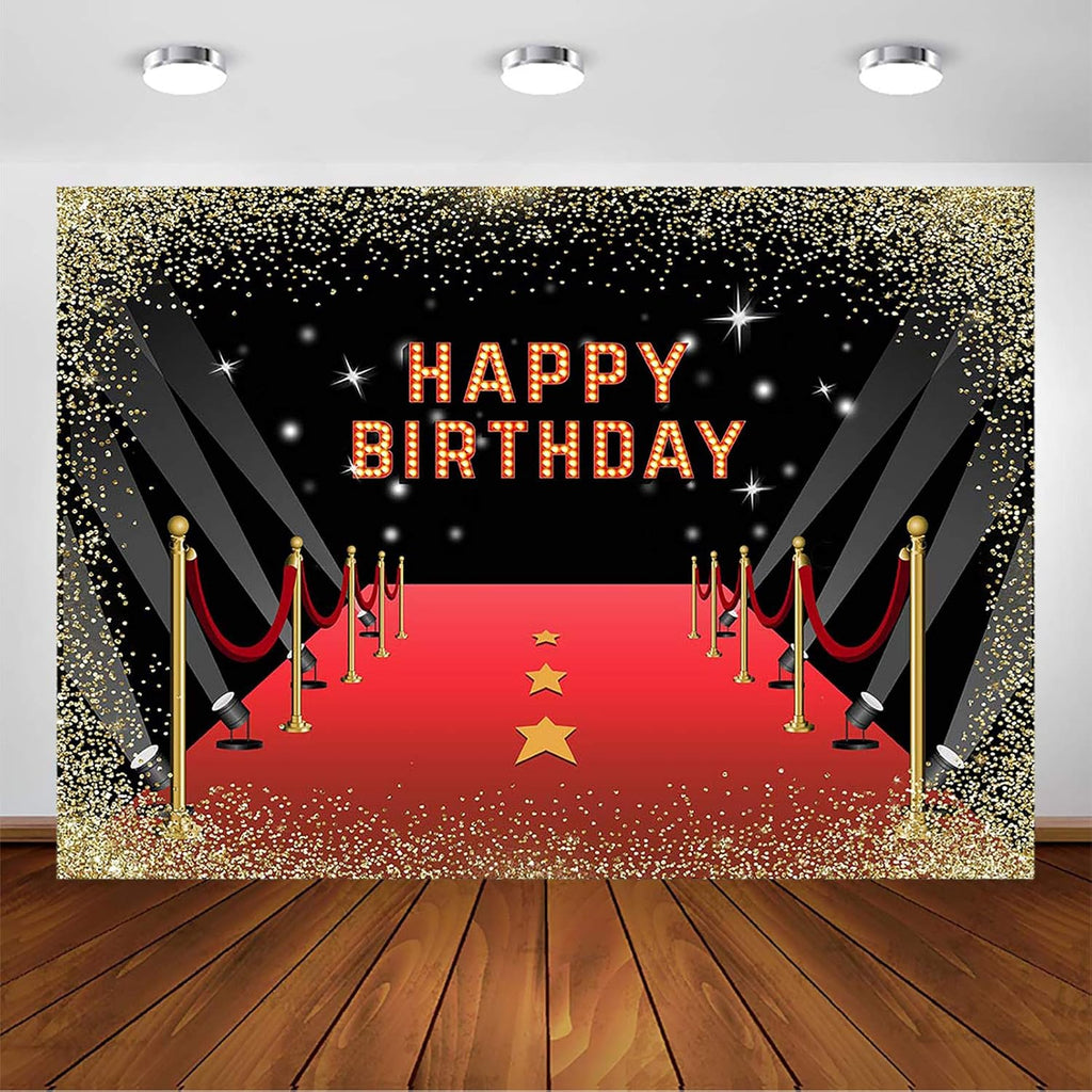 Red Carpet Birthday Backdrop Banner (7x5ft) C6948