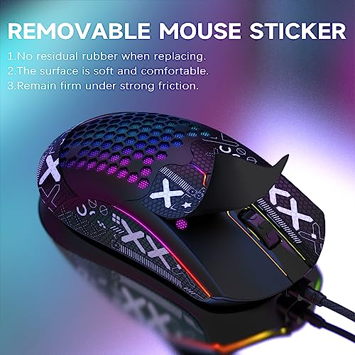Green 65G Honeycomb Shell Wired Gaming Mouse B6397