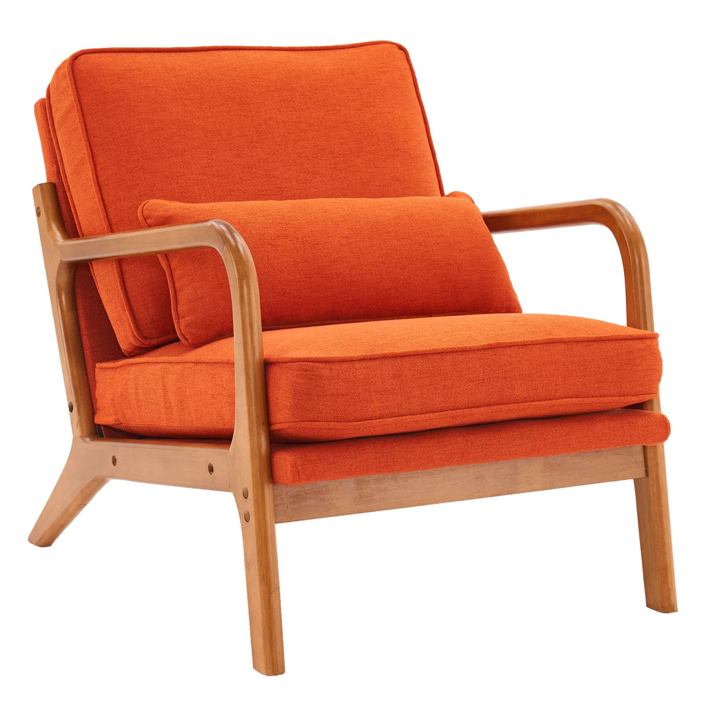 Oak Upholstered Armrest Lounge Chair S25805