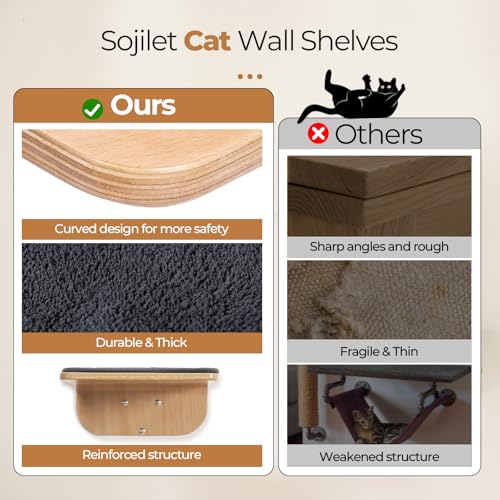 Cat Wall Shelves and Perch with Scratching Cushion S958348