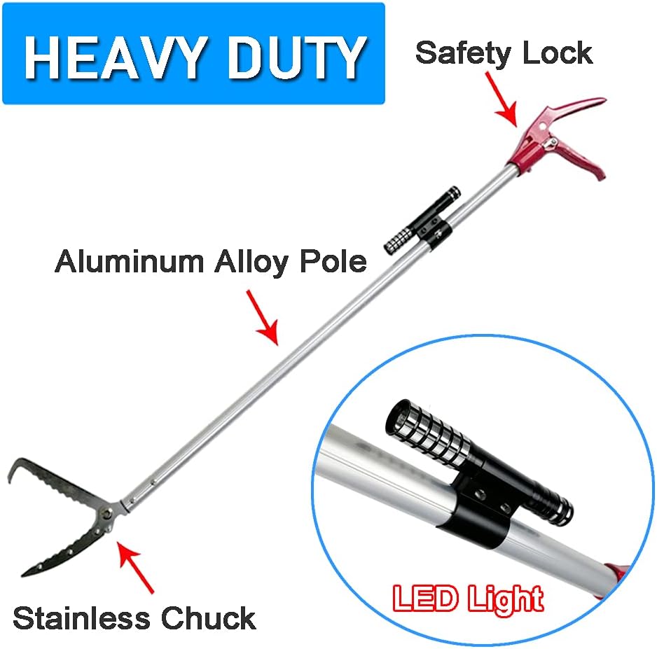 60 Inch Snake Tongs Reptile Grabber Catcher Wide Jaw Handling Tool Heavy Duty Pack of 2 P464