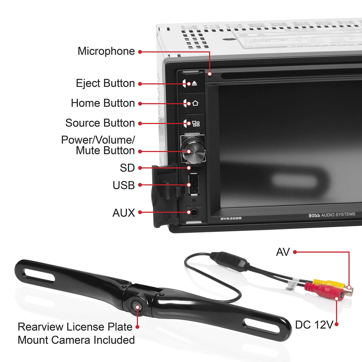 6.2” LCD Car DVD Player with Rearview Camera W103