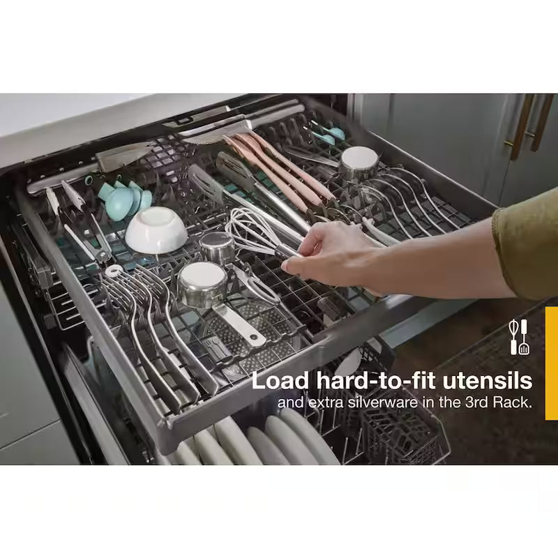 Black Built-In Dishwasher with Third Level Rack J542