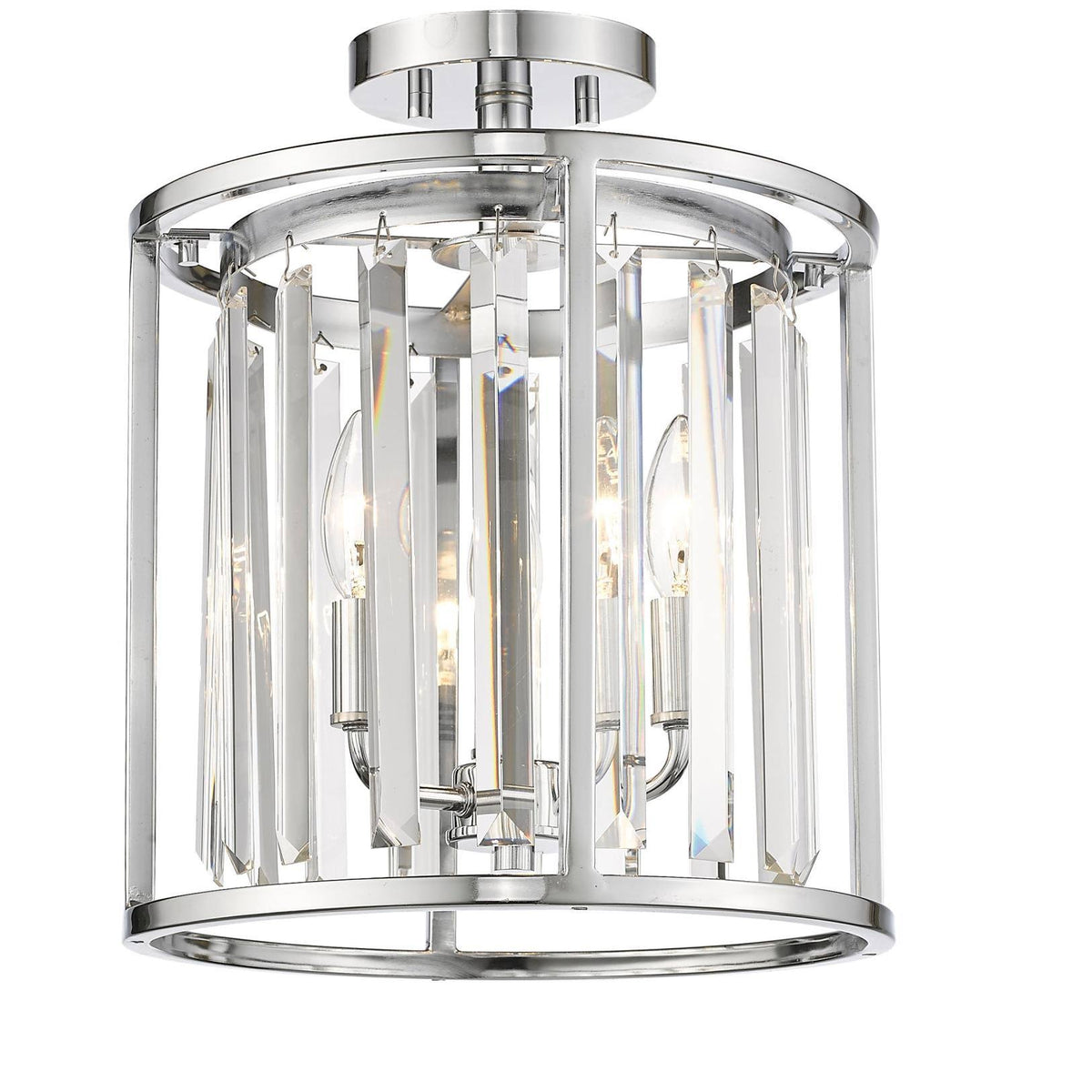 Bronze 3 Light Semi Flush Mount V3188