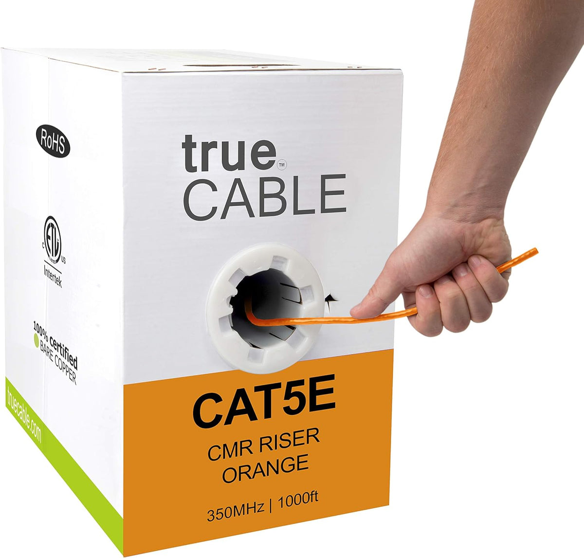 1000ft Gray 24AWG 4 Pair Solid Bare Copper Bulk Ethernet Cable E76418