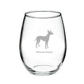 Deep Etched Stemless Red Wine Glass E790459