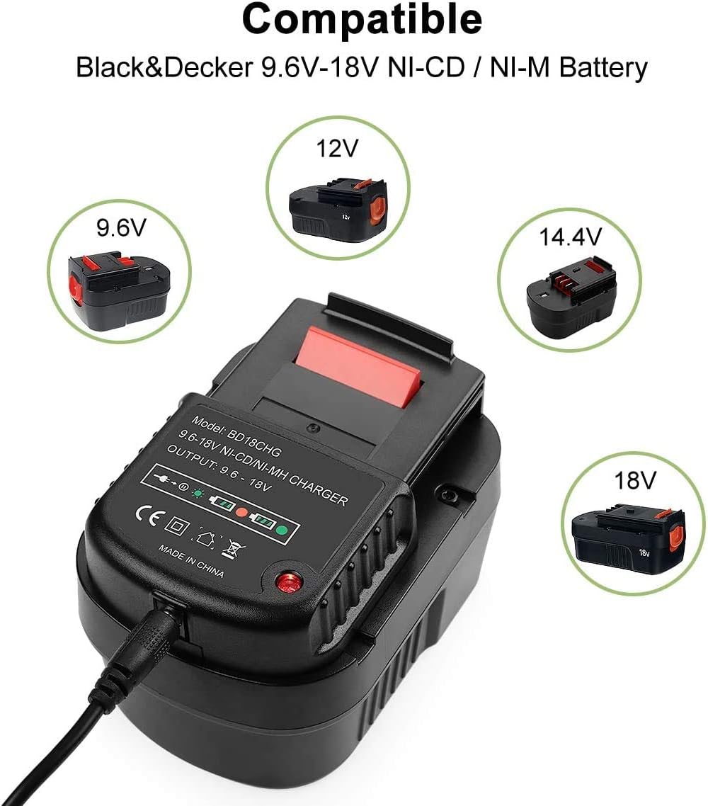 2 Pack 4.0Ah Lithium Battery for Black and Decker 18V Firestorm Battery, Charger Included J536482