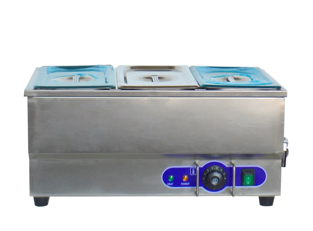 3-Pot Buffet Warmer Steam Table Food Soup Heat Canteen Kitchen Desk Type D426