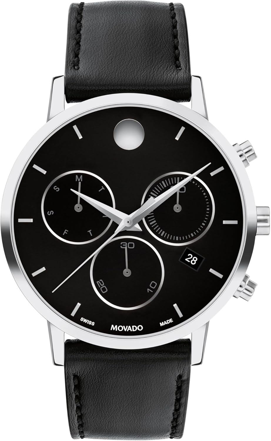 Swiss Quartz Chronograph Watch, Calfskin Strap, 42mm J206545