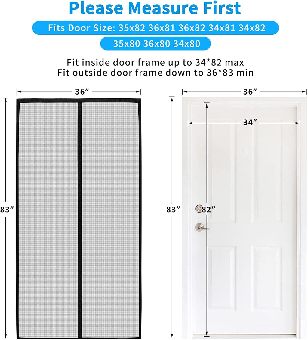 Magnetic Garage Door Screen 16x7FT Fiberglass Mesh V139937