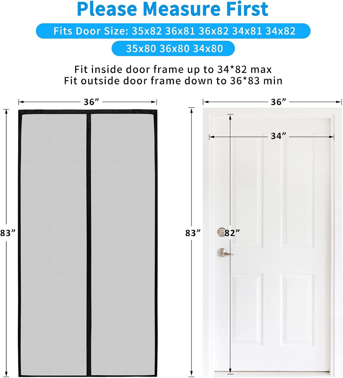 Magnetic Garage Door Screen 16x7FT Fiberglass Mesh V139937