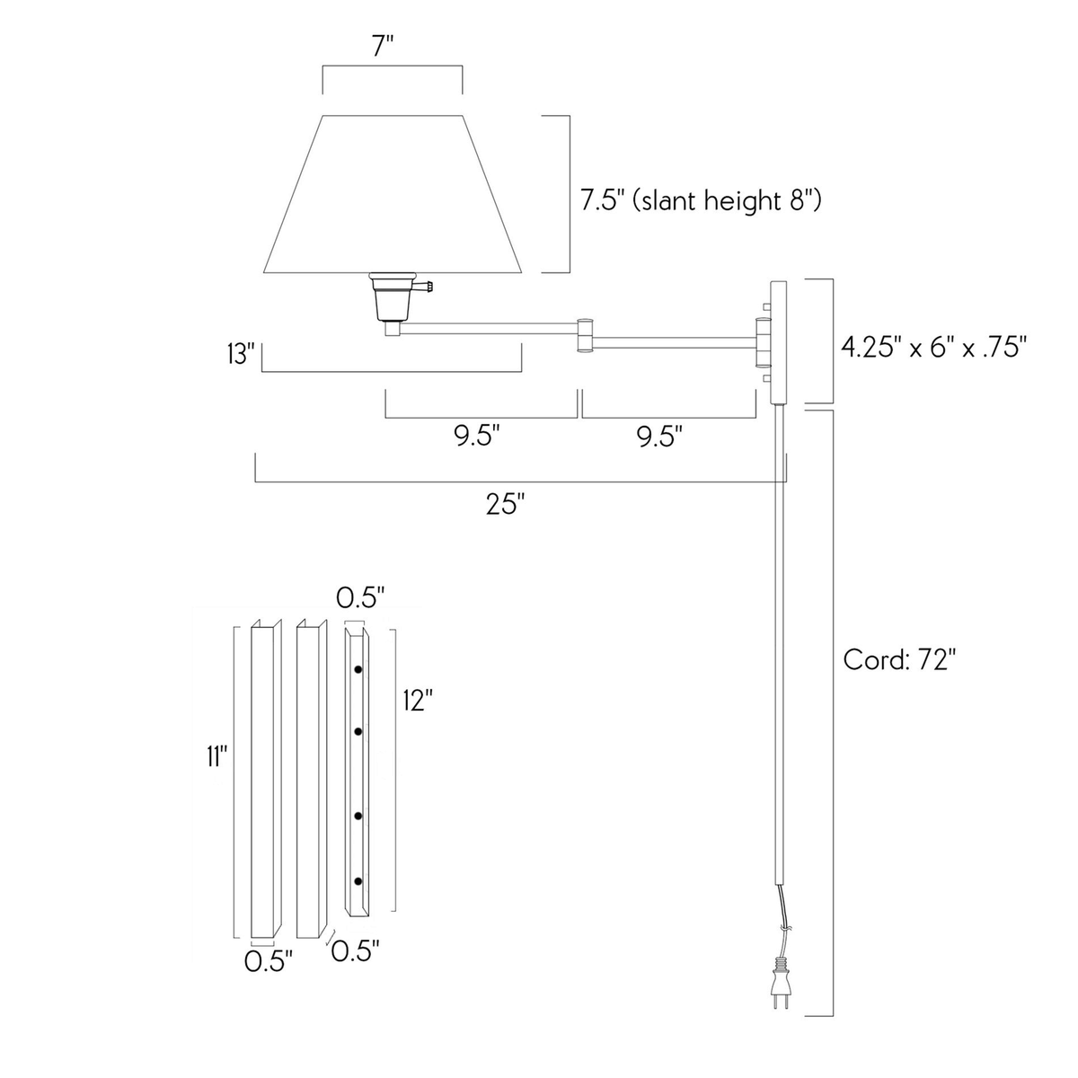 Black Swing Arm Wall Lamp B286312