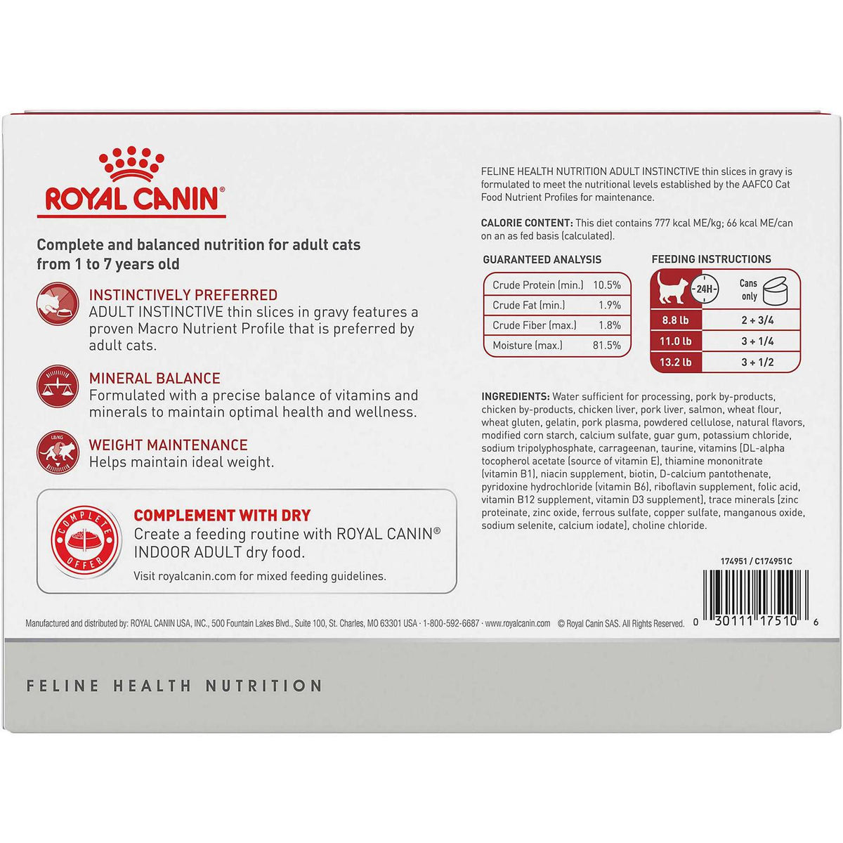Adult Instinctive Chunks in Gravy Cat Food Pouch Y6083