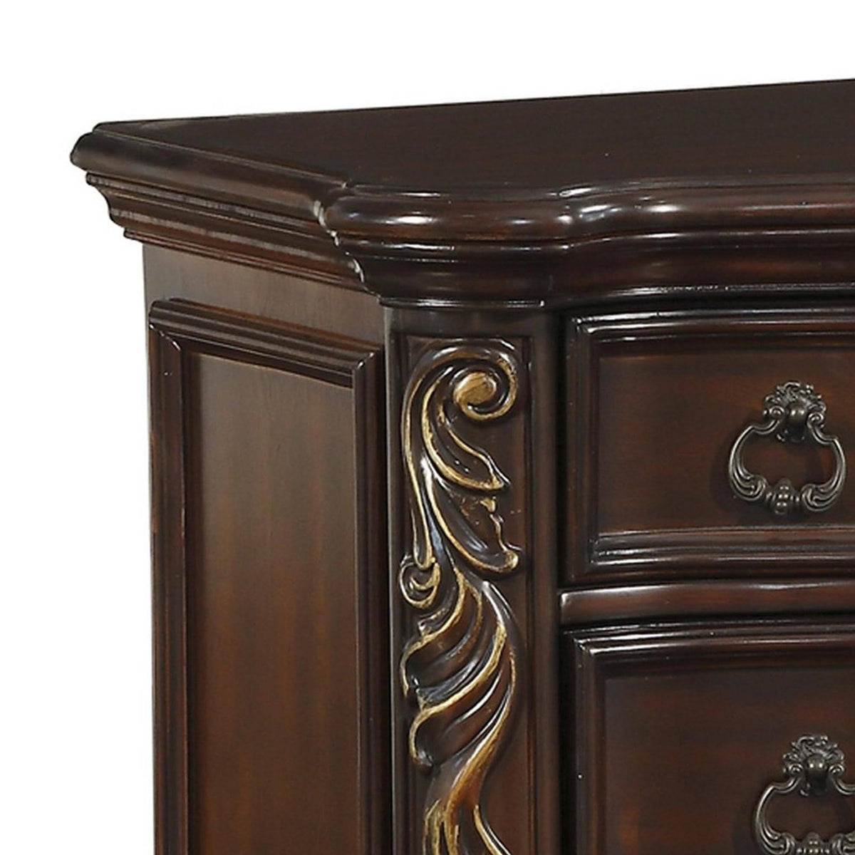 3 Drawer Cherry Brown Nightstand C7793