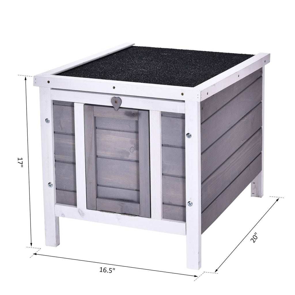 Grey Raised Wooden Pet House K292
