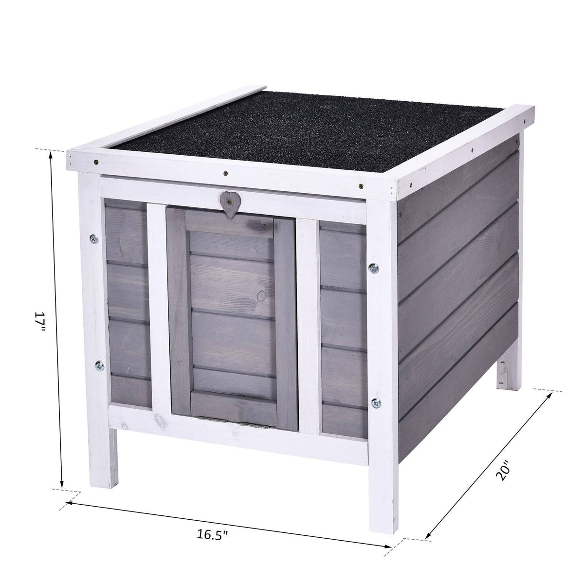 Grey Raised Wooden Pet House K292