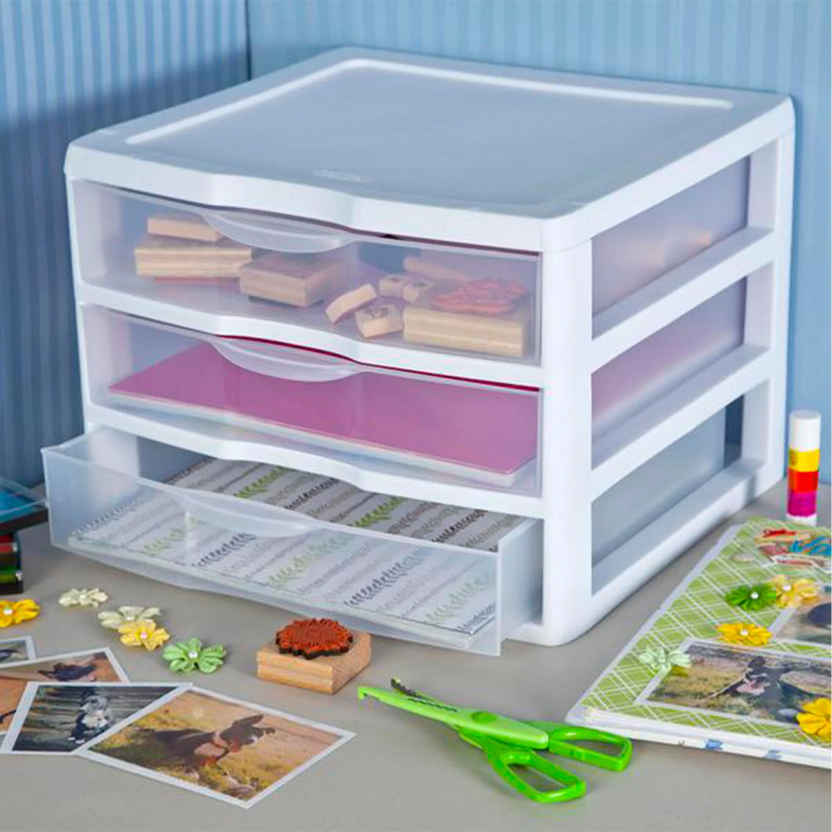 Clear Plastic 3 Drawer Storage System, 3 Pack S992