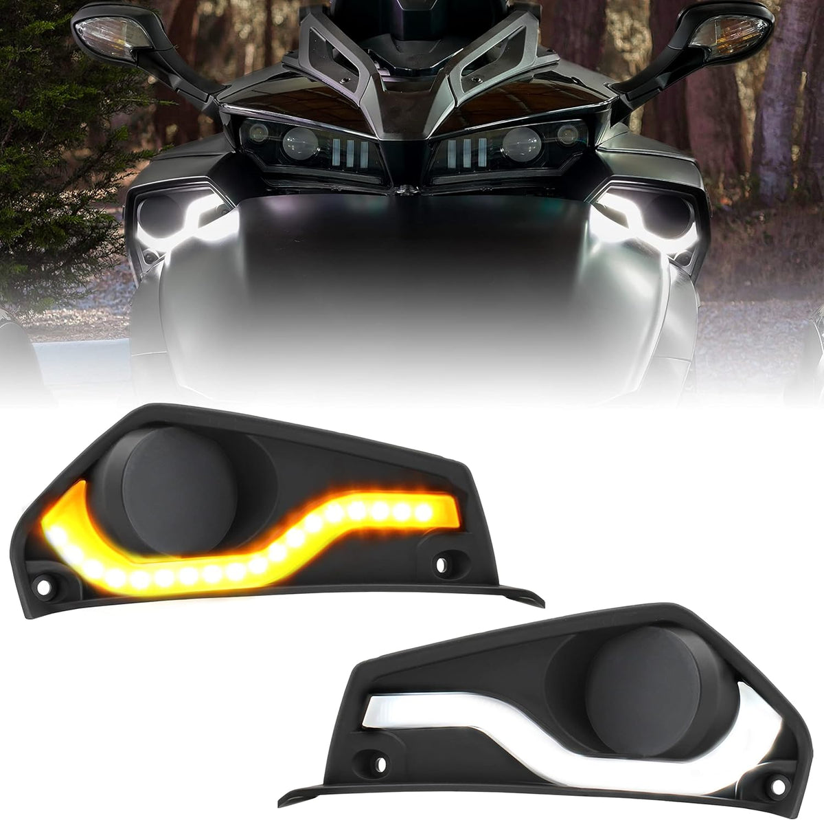 Fog Lights Cover with Daytime Running Light 2PCS V13626