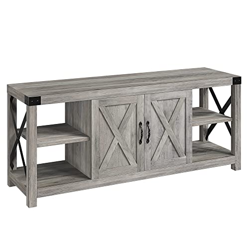 60 Inch TV Stand with Storage and Adjustable Shelves (Grey) O54927