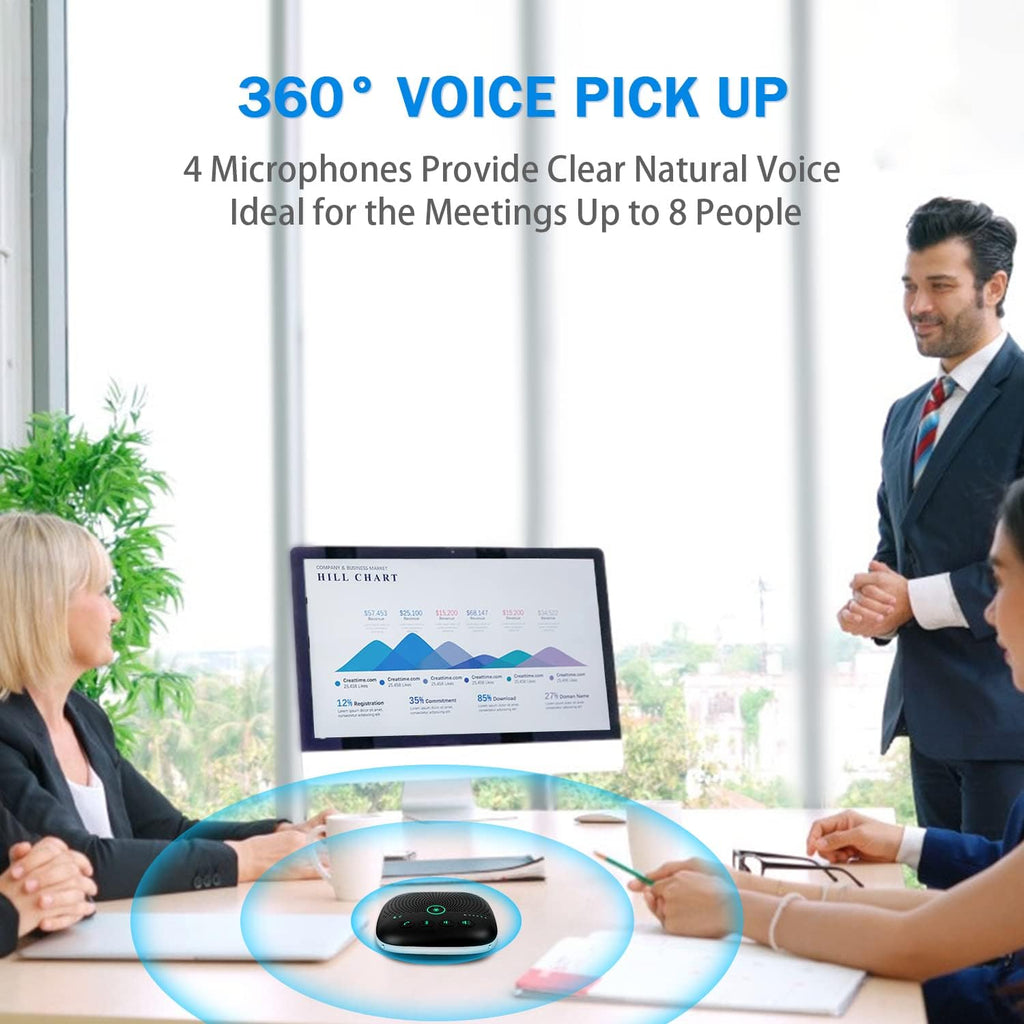 Bluetooth Conference Speakerphone with 4 Noise Cancellation Mics J4037
