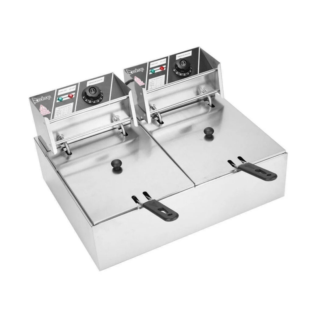 5000W 12L Stainless Steel Electric Deep Fryer with 2 Fry Baskets Z54250