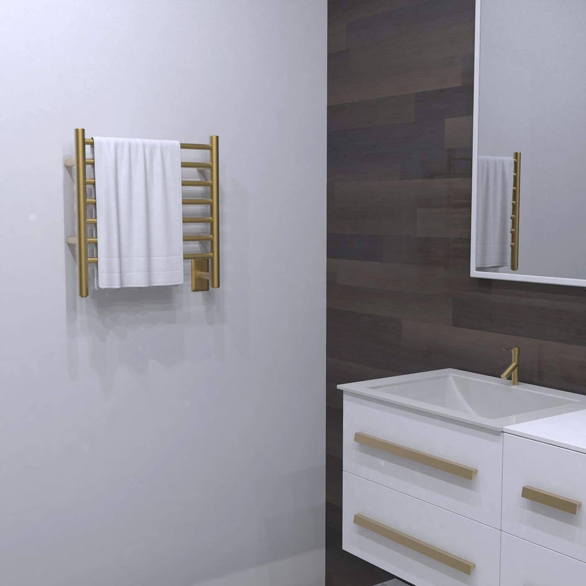 Satin Brass Heated Towel Rack D54287