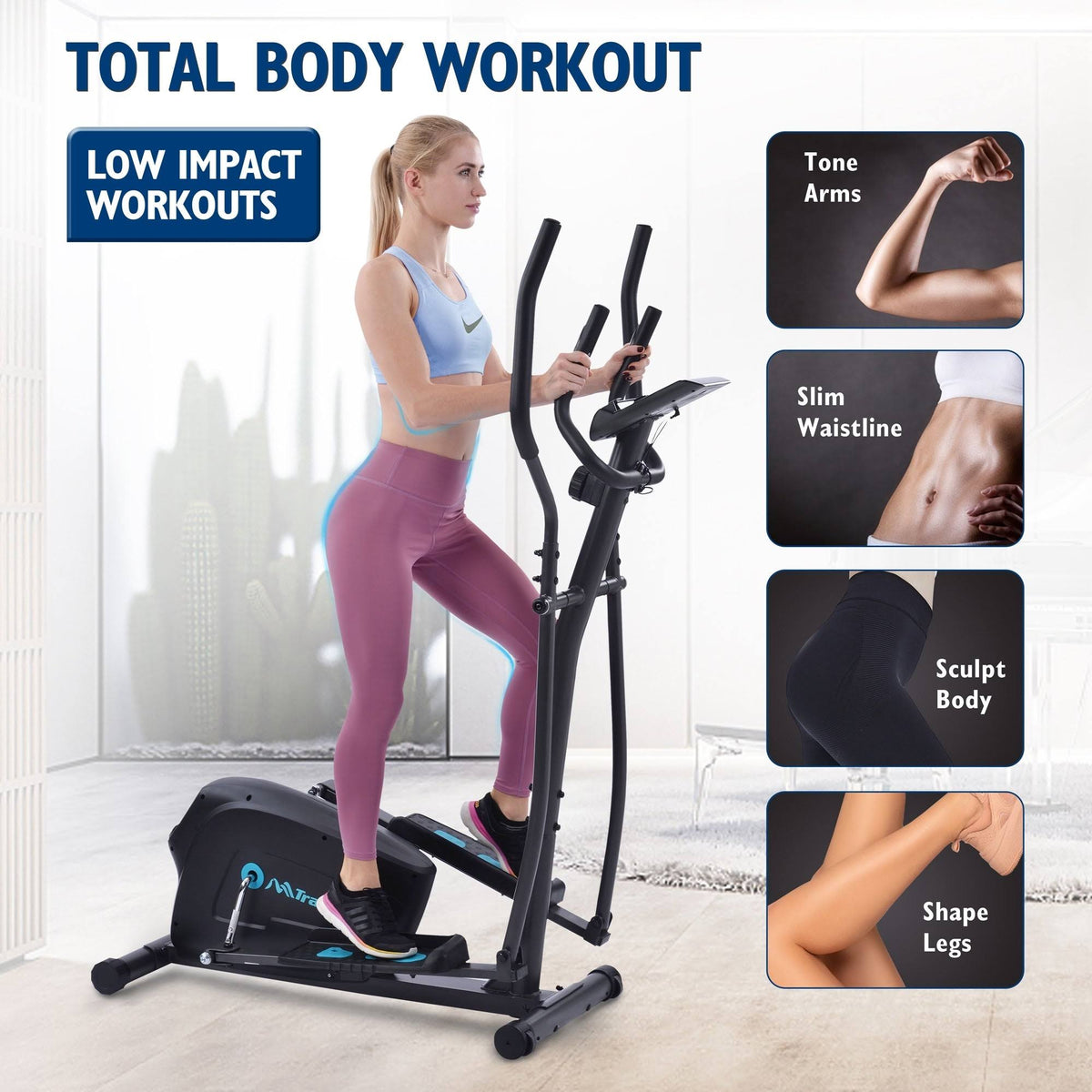 Elliptical Trainer Machine Upright Exercise Bike with 8-Level Magnetic Resistance S52561