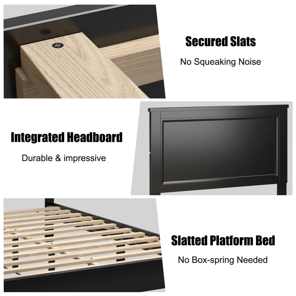 Twin Size Walnut Platform Bed Frame R205506