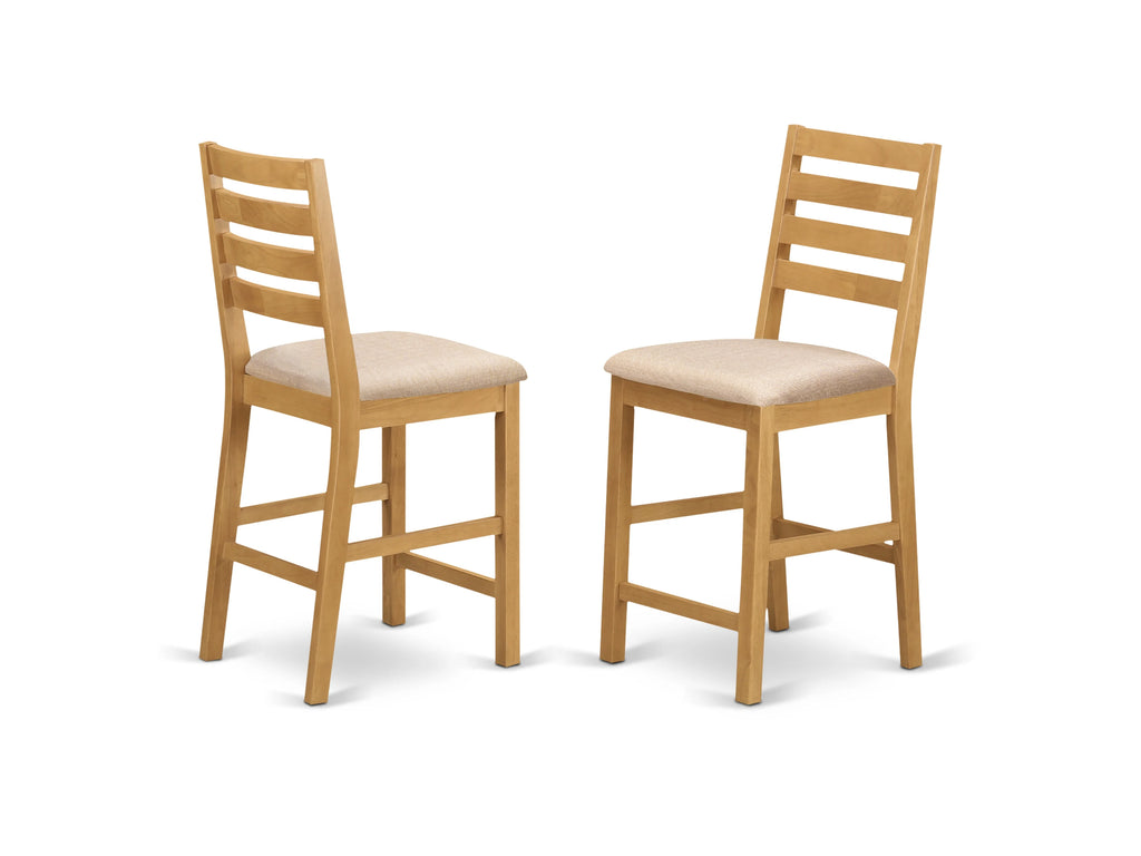 Fabric Counter Height Stools in Oak (Set of 2) B550