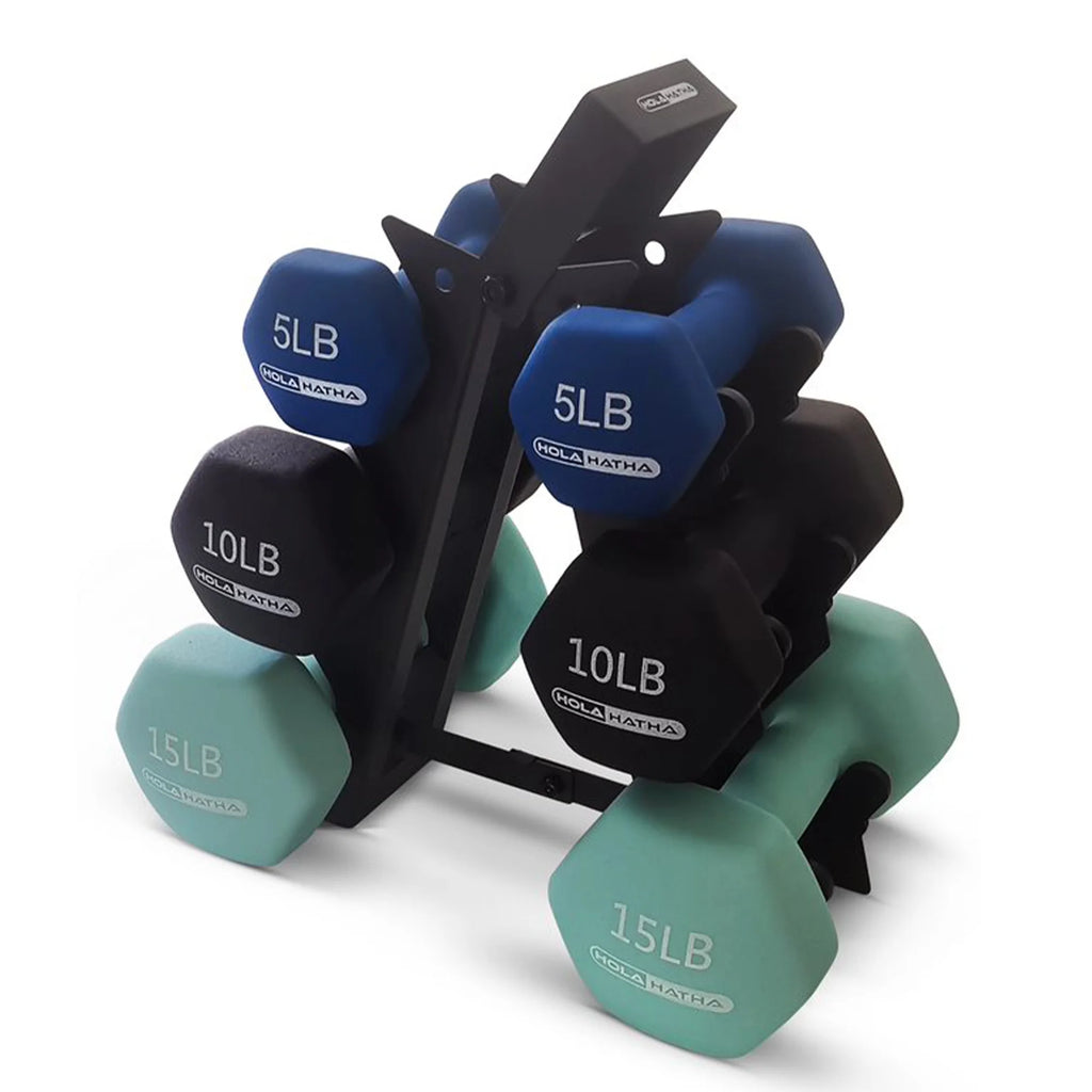 3, 5, and 8 Pound Dumbbell Hand Weight Set with Storage Rack T5718