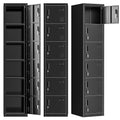 Black 6 Door Steel Lockers T70644