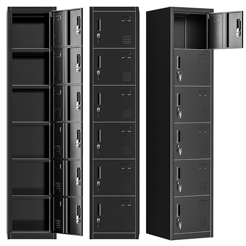 Black 6 Door Steel Lockers T70644