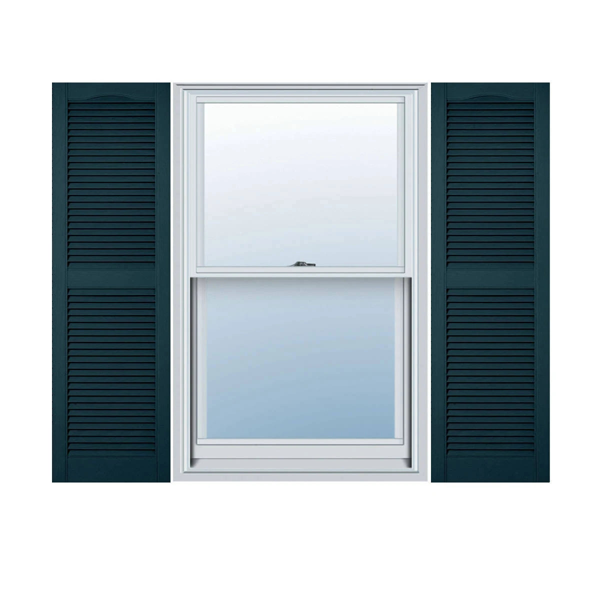 Midnight Blue Vinyl Open Louver Shutters Q45671