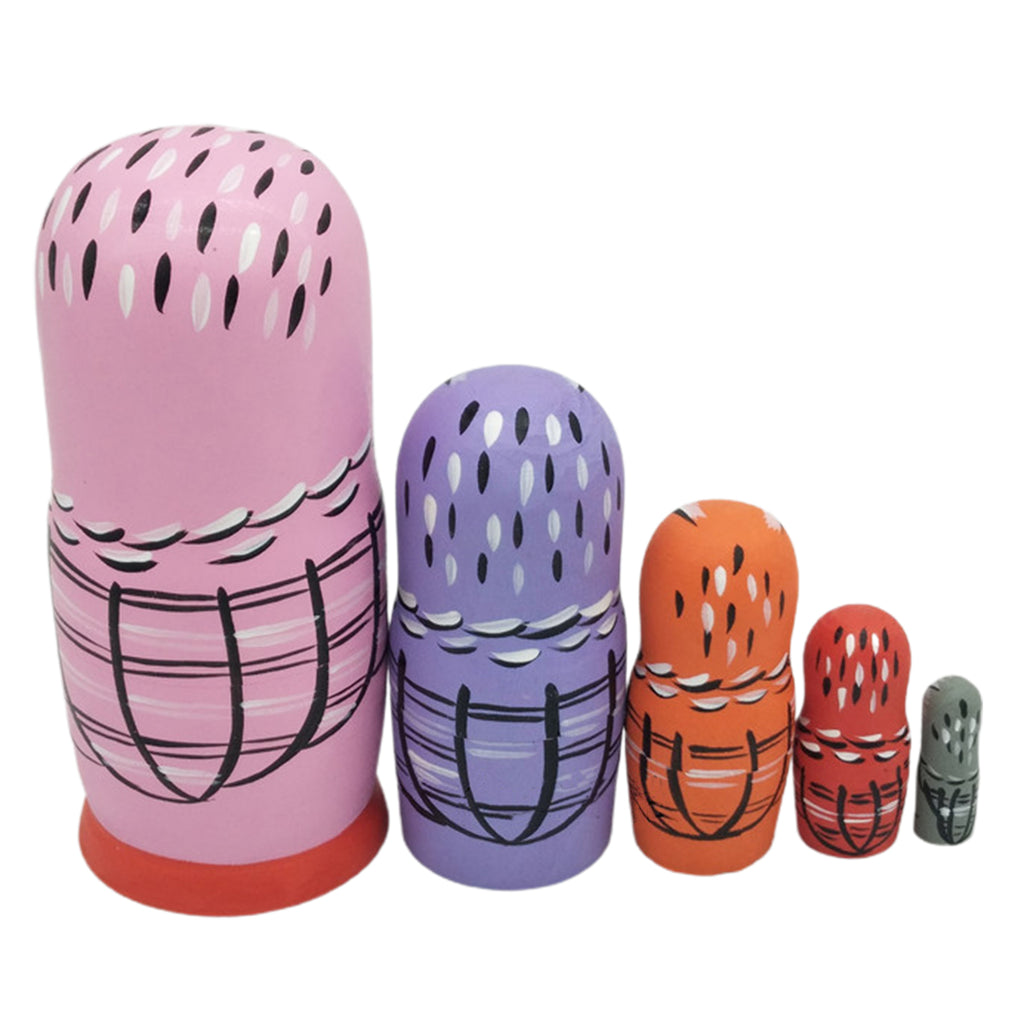 5Pcs/Set Wood Matryoshka Dolls O848154