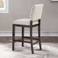 Walnut Button Tufted Counter Stool O398780