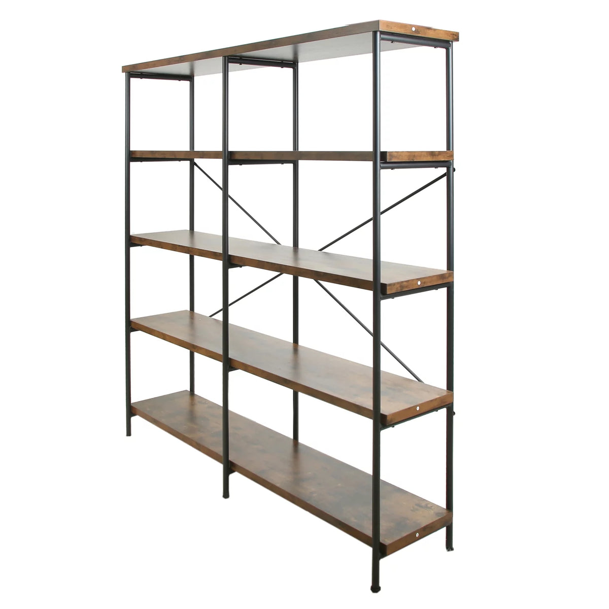 4-Shelf Metal and Wood Bookcase X298
