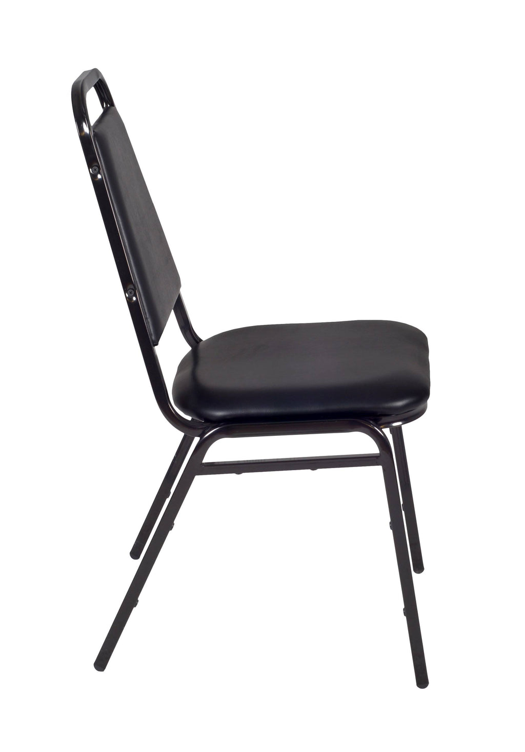 Maple Square Breakroom Table & 4 Black Stack Chairs I87282
