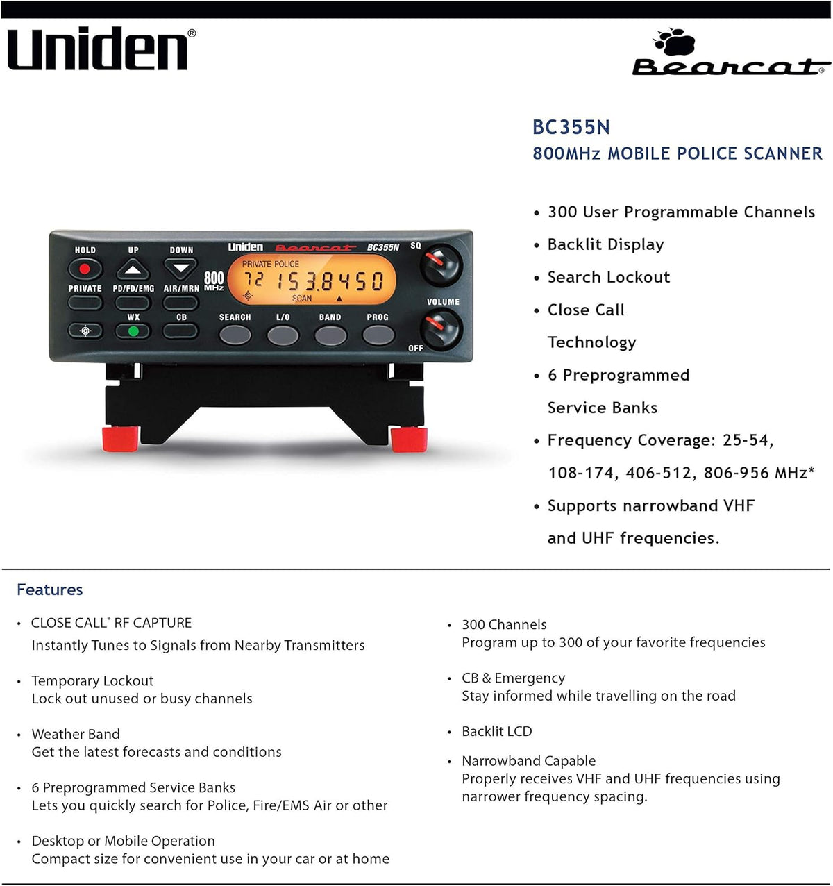 300-Channel Base/Mobile Scanner U129905