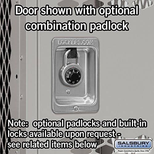 2 Tier 1 Wide Gray Gym Locker, 78 inch H x 15 inch W x 18 inch D T5935