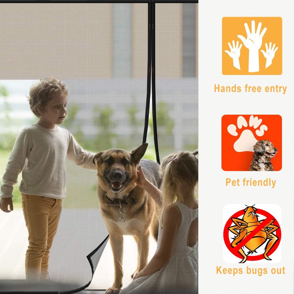 Magnetic Garage Door Screen 16x7FT Fiberglass Mesh V139937