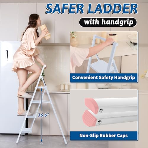 2 Step Folding Steel Step Ladder 330 Lbs Black C77676