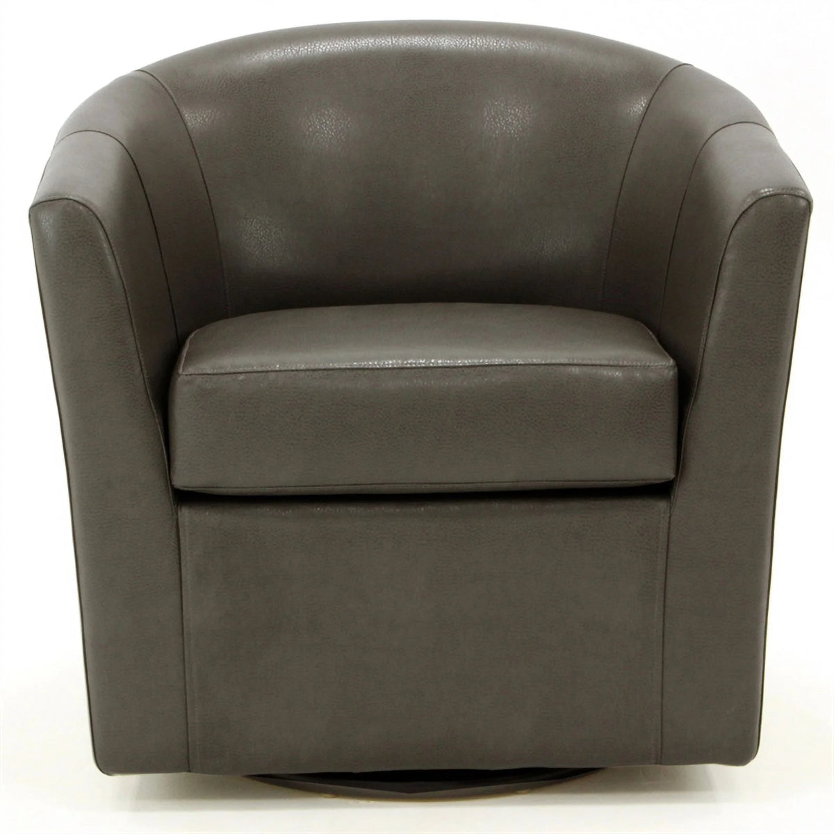Charcoal Faux Leather Swivel Club Chair W9822