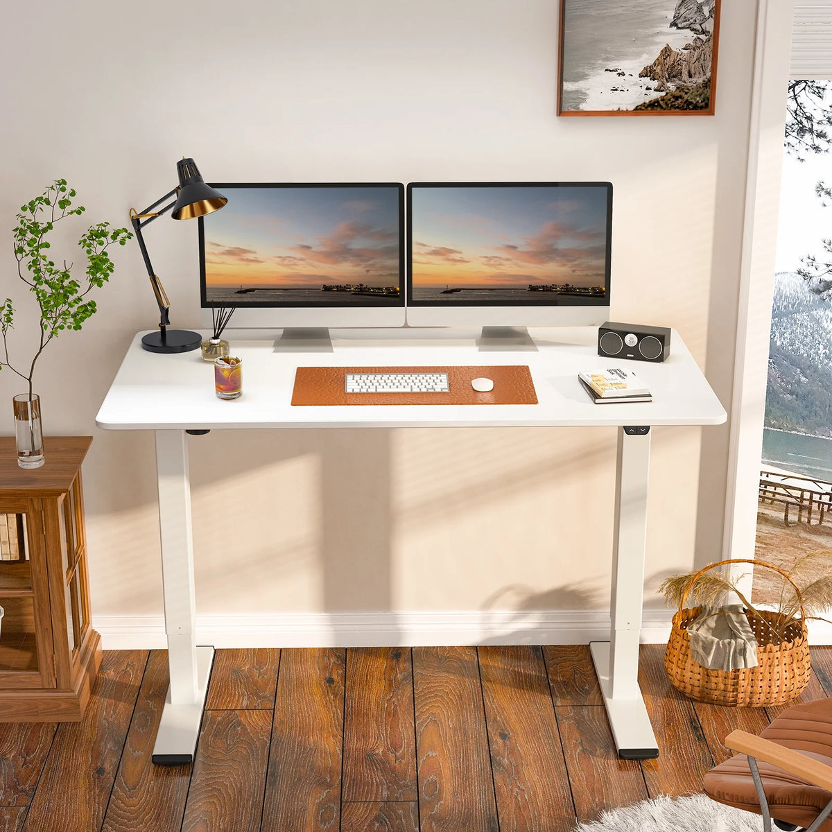 White Electric Height Adjustable Desk Z46206